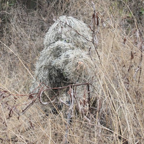 AUSCAMOTEK Ghillie Suit for Men Gilly Suit for Hunting Halloween Costume Airsoft Paintball Hood Rifle Wrap Included
