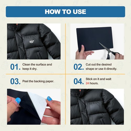 KING MOUNTAIN Self-Adhesive Nylon Fabric Repair Patch - Waterproof 9x11 Inches | 4 Pcs for Quick Repairs