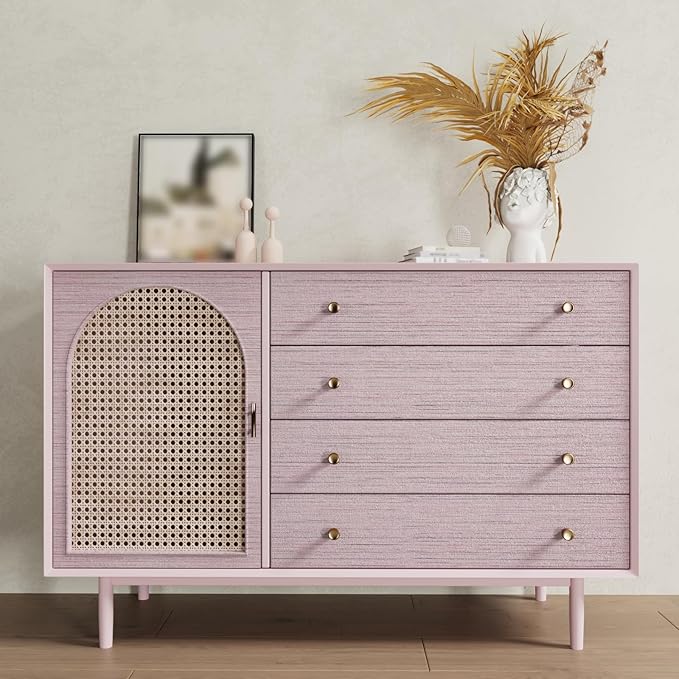 CRE8TIVE Large Size 24"x354" Pale Pink Grasscloth Peel and Stick Wallpaper