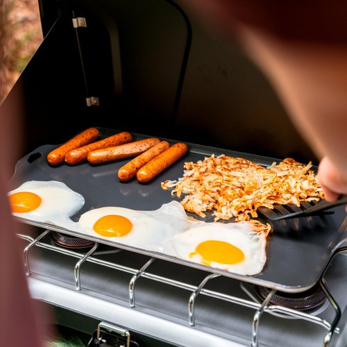 Coghlan's Camp Griddle, Lightweight Aluminum, 16.5 x 10" size, PFAS-Free and Non-Stick Ceramic Coating Cooking Surface for Two Burner Stoves, Ideal for Camping and Outdoor Cooking