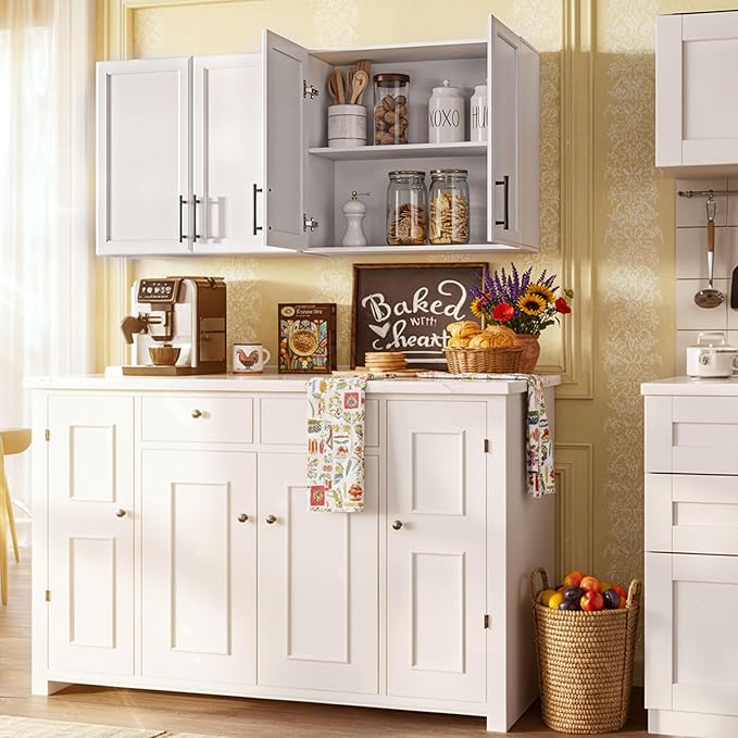 Furnaza Wall Cabinets for Laundry Room, Shaker Wall Mounted Kitchen Cabinets