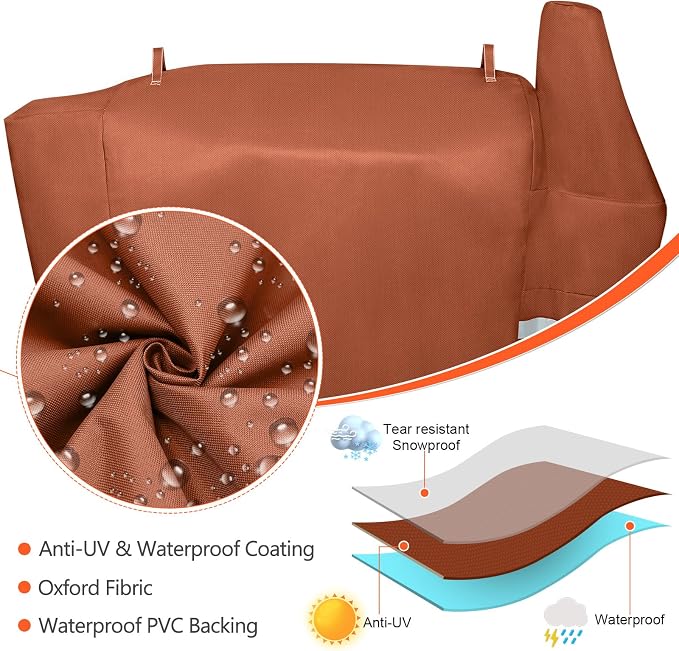 QuliMetal Grill Cover for Pit Boss Austin XL/Rancher XL 1000S, 1000SC, 1000SQ, 1000SC2, 1100 Pro, 1000/1100/1150 Series, Z Grill 1000 Series Wood Pellet Grills, Heavy Duty, 600D, Brown