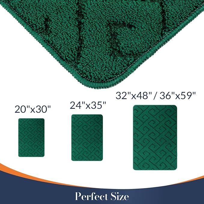 Walensee Indoor Doormat, Front Door Mat for Entrance (36"x59" Green) Machine Washable Entryway Rug, Non Slip Trapper Door Rugs Absorbent Dirt Low Profile Shoes Scraper Inside Floor Mats
