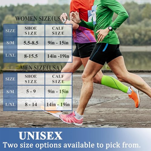 CHARMKING Compression Socks - Knee High Support for Men & Women | 3 Pairs for Running & Athletic Use