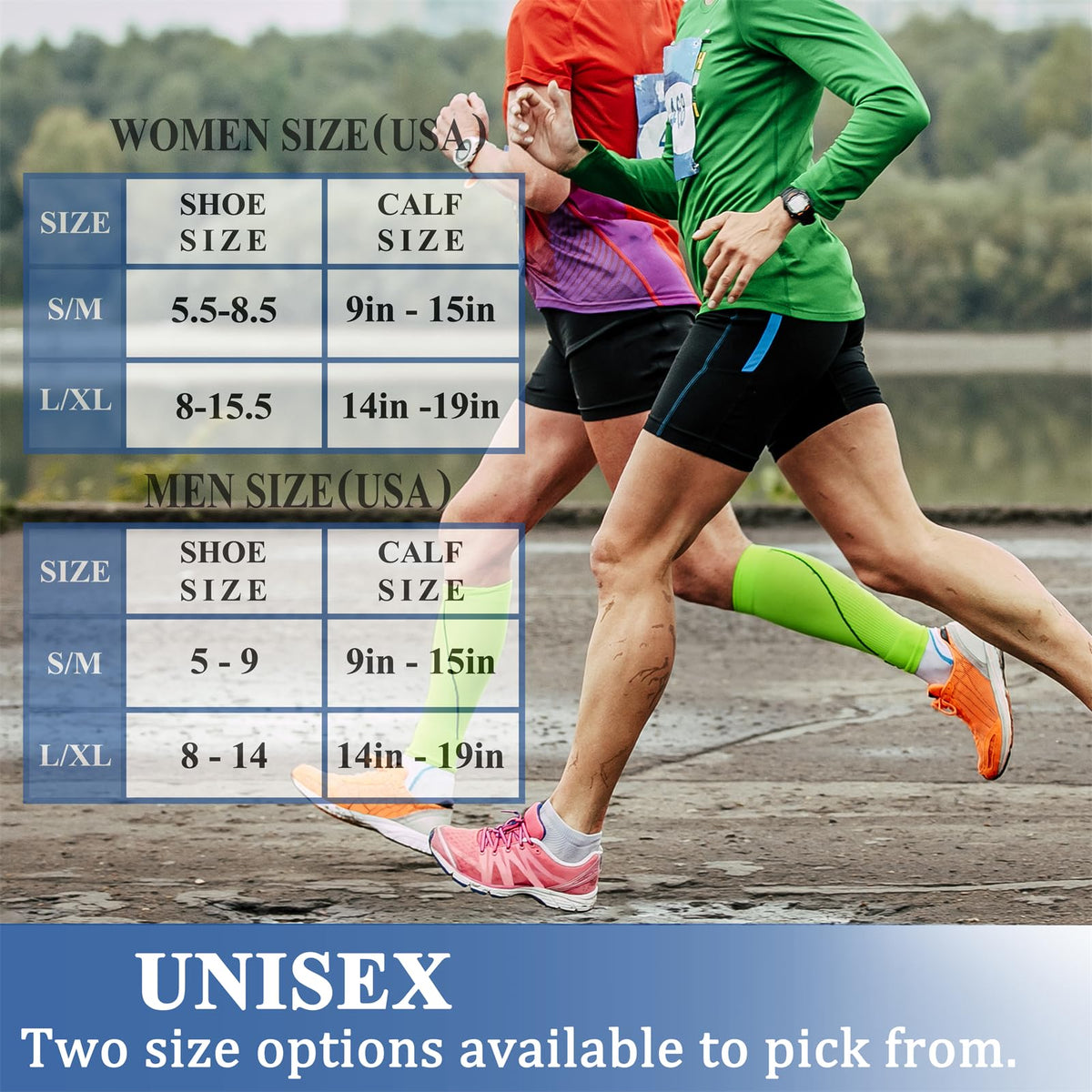 CHARMKING Compression Socks for Women & Men (8 Pairs) 15-20 mmHg Graduated Copper Support Calf Socks are Best for Pregnant, Nurses - Boost Performance, Circulation, Knee High Wide Calf(S/M, Multi 22)
