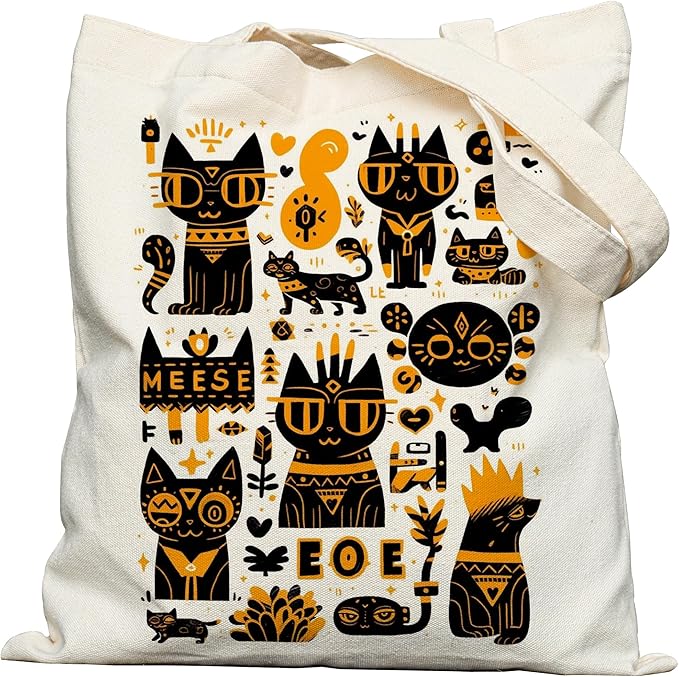 Double-Sided Canvas Tote Bag for Women with Magnetic Snap, Wide Strap & Inner Pocket for Work, Shopping, Travel