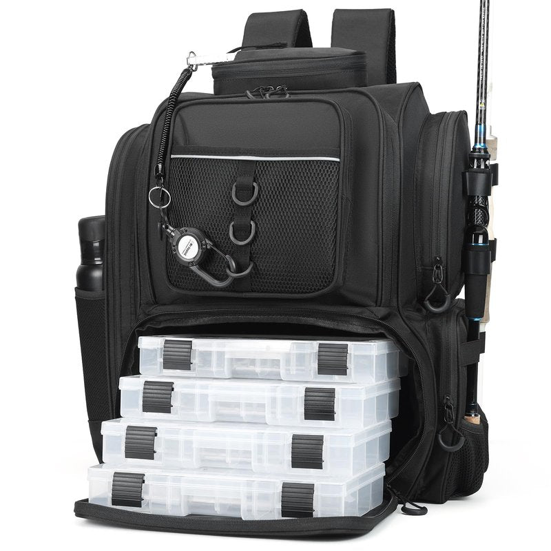 WANOON Fishing Backpack,Tackle Bag,with Tackle Boxes. Large Fishing Bag, Strong Materials