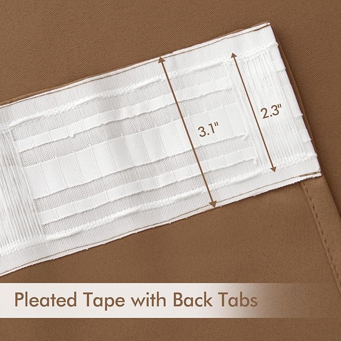 MIULEE Back Tab Blackout Curtains 102 Inch Long 2 Panels Set