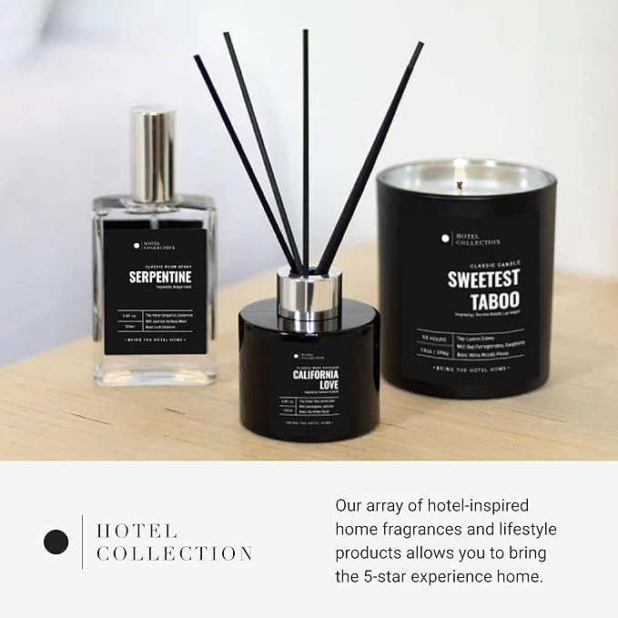 Hotel Collection - My Way Single Wick Classic Candle - Hotel Inpsired Luxury Candle - 90 - Hours Burn Time - Hints of Oud Wood, Leather, and Sandalwood - 14 oz - Black