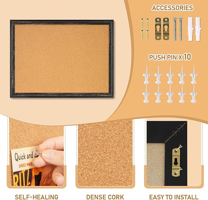 DOLLAR BOSS Cork Board for Office 30 X 20 Inches Cork Boards for Walls Bulletin