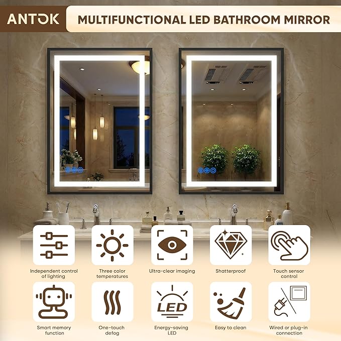 Antok 48X32 LED Bathroom Mirror