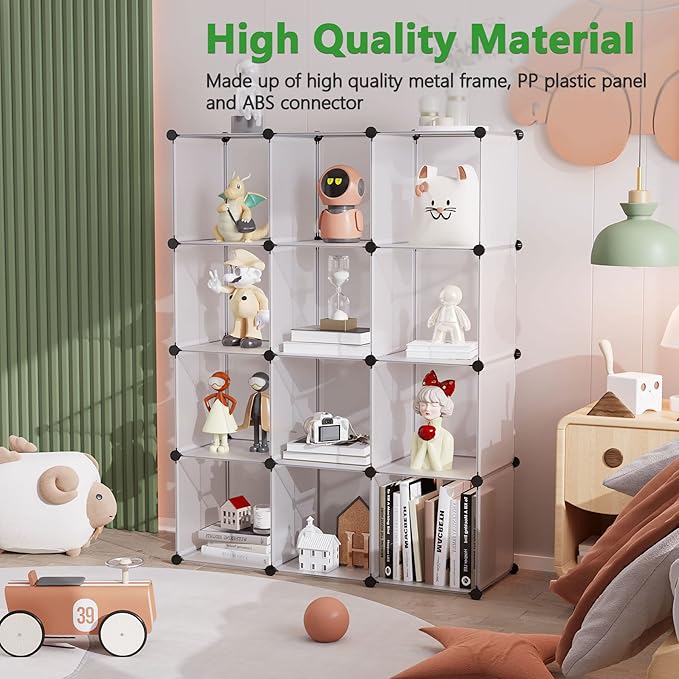 C&AHOME Cube Storage Organizer, 12-Cube Closet Cabinet Organizer, DIY Cube Shelf
