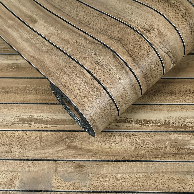 VEELIKE Weathered Wood Slat Wall Panels Peel and Stick Reclaimed Wood Grain