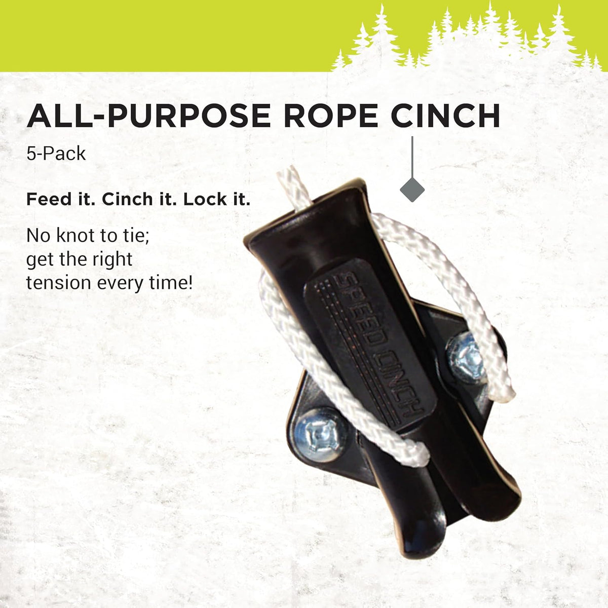 SlotLock Rope Cinch - Versatile Locking Device for Clotheslines & Cargo Management (5-Pack)