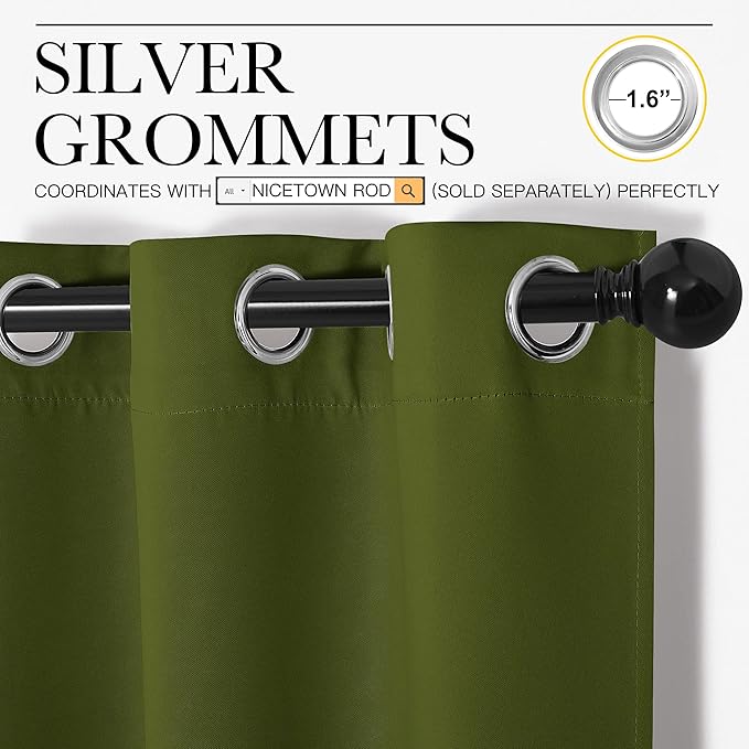 NICETOWN Christmas Bedroom Curtain Panels Blackout Draperies, Holiday Christmas