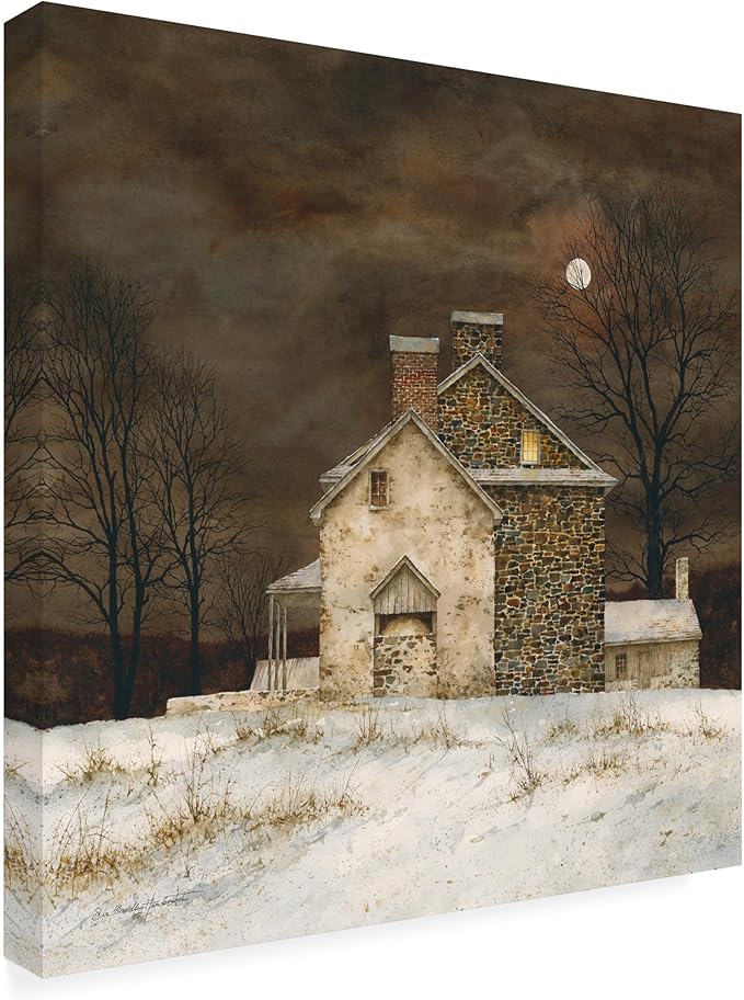 Outdoor Canvas Art - Bradley Hendershot 'MOONRISE AT FLAGG FARM' Wall Art for Outdoor Spaces, Patios, or Gardens by Trademark Fine Art
