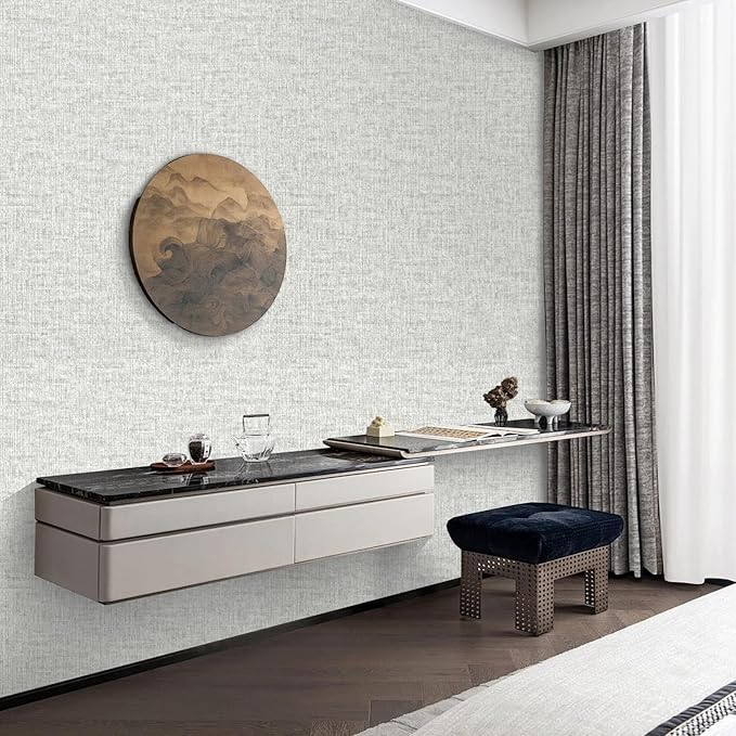 Grasscloth Peel and Stick Wallpaper, Waterproof Self Adhesive Removable Vinyl