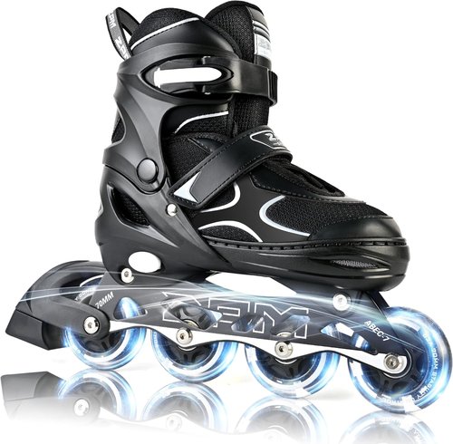 2PM SPORTS Inline Skates - Adjustable Light-Up Roller Skates for Kids Ages 5-12 | Perfect for Beginners