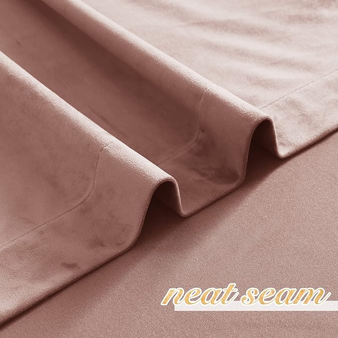 NICETOWN Dusty Pink Velvet Curtains and Drapes