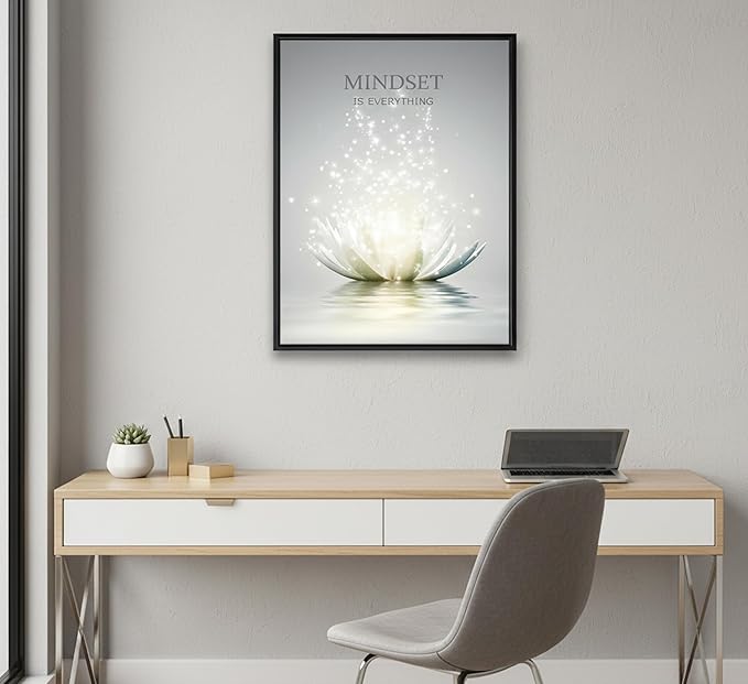 Floating Framed Zen Wall Art, Just Breathe Picture Poster