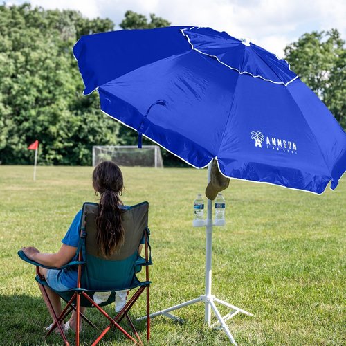 AMMSUN Shade Umbrella - Premium 6.5ft Portable Canopy with Stand for Instant Sun Protection | Lightweight & Adjustable, Blue