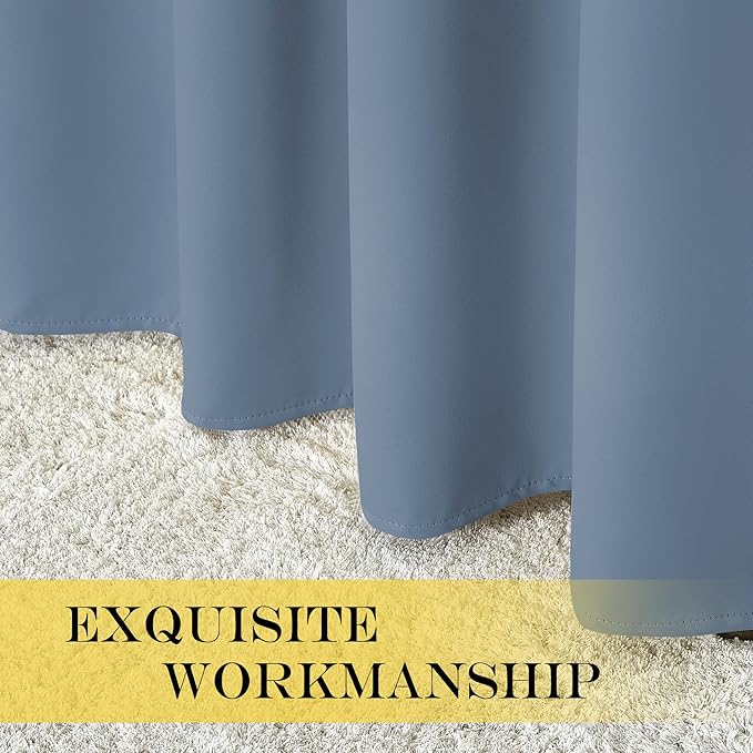 NICETOWN Short Blackout Stone Blue Curtain 54 inches Long