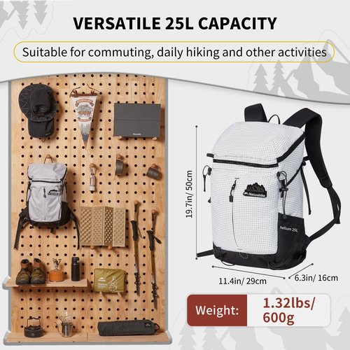 Naturehike Hiking Backpack, 25L Travel Backpack with Macromolecule Fabric, Hiking Daypack with AIR Backpack System for Women Men
