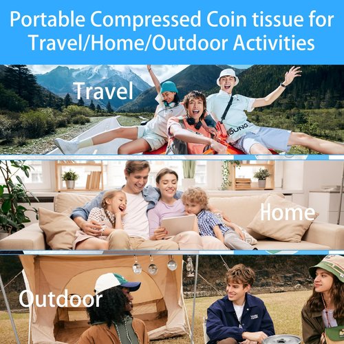 Kiluiu Compressed Towels, Camping Towels, Magic Cotton Wipes, Disposable Facial Towels, High-Capacity Travel/Camping/Hiking, 150Pcs/9X9in (White Pearl Pattern)