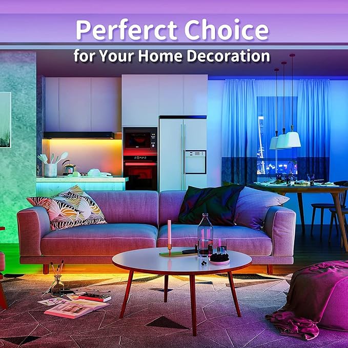 Tenmiro Led Lights for Bedroom 100ft Music Sync Color Changing Strip Lights