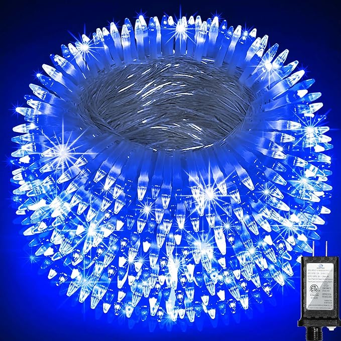 1500 LED Chrstmas Lights, 470ft Outdoor Christmas String Lights with 12 Modes, Blue LED String Lights with Timer Dimmable Waterproof for Outside Tree Fence Garden Xmas Wedding Party Decor Blue