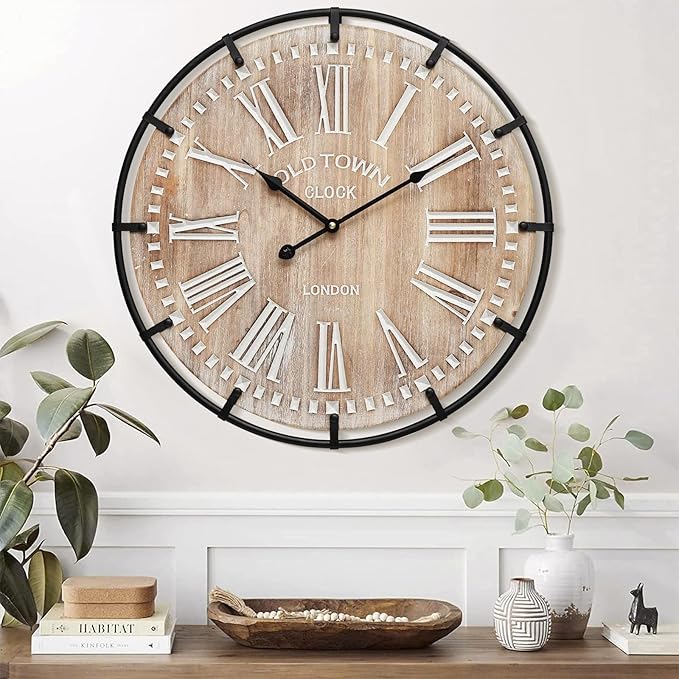 24 Inch Large Farmhouse Wall Clock