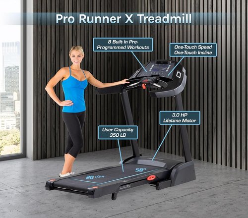 3G Cardio Pro Runner X Treadmill - Heavy Duty, Bluetooth, Foldable, 350 lb Capacity