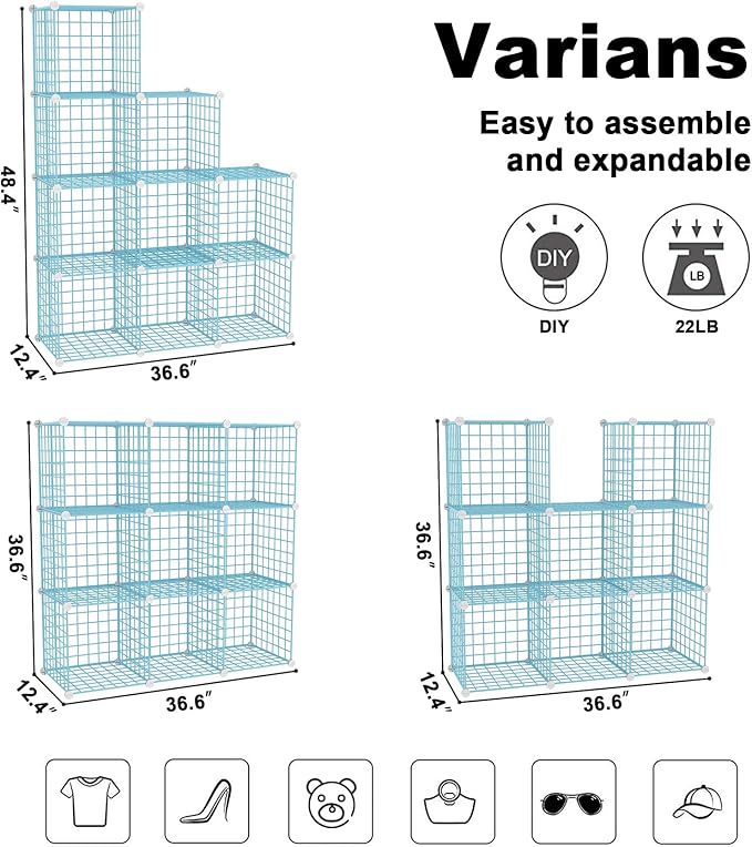 C&AHOME Wire Cube Storage, 9