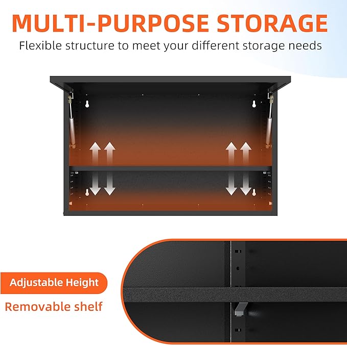 Garage Wall Cabinet, Floating Metal Wall Cabinet