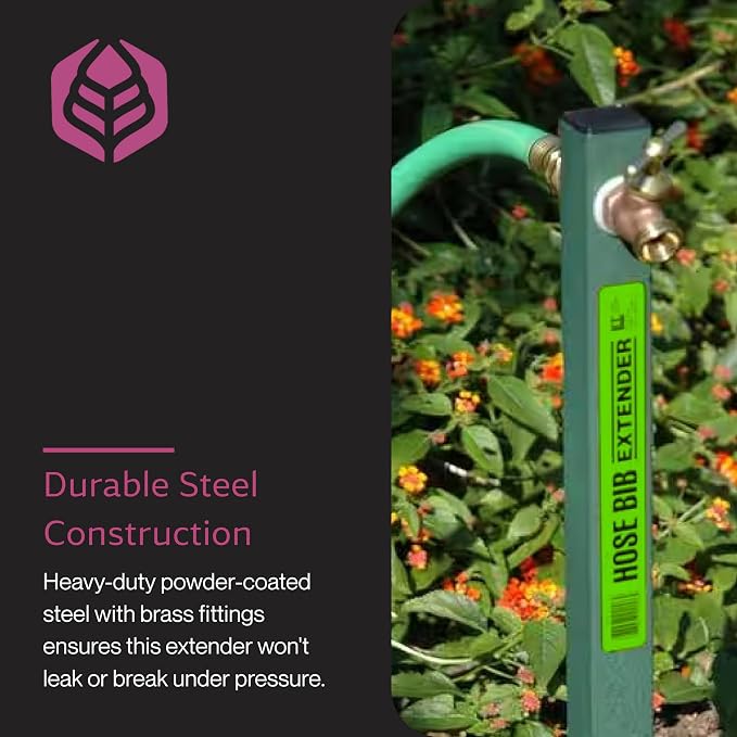 Yard Butler IHBE-6 Garden Hose Bib Extender - Durable Hose Stand for Keeping It Elevated - Convenient Garden Accessory - Rust-Resistant - Anti-Kink Design - Easy Installation