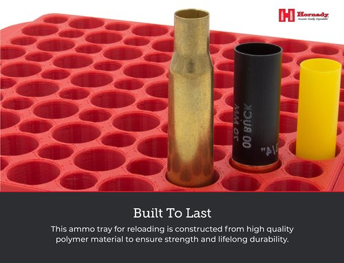Hornady Magnum Loading Block, 480042 - Keep Your Reloading Bench Clean and Uncluttered with This Large Caliber Reloading Tray - Includes 100 Total Slots to Store 50 BMG Cases or Shotgun Shells