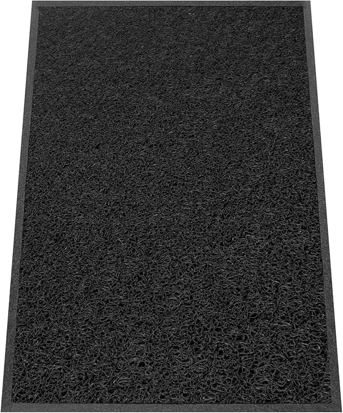 Kuyal Door Mat, 2'x4' Indoor Outdoor Entrance Mat to Trap Dirt and Moisture, Non Slip Waterproof Outdoor Mats, Commercial Floor Inside Outside Entrance, Heavy Duty Durable Welcome Mats, Black