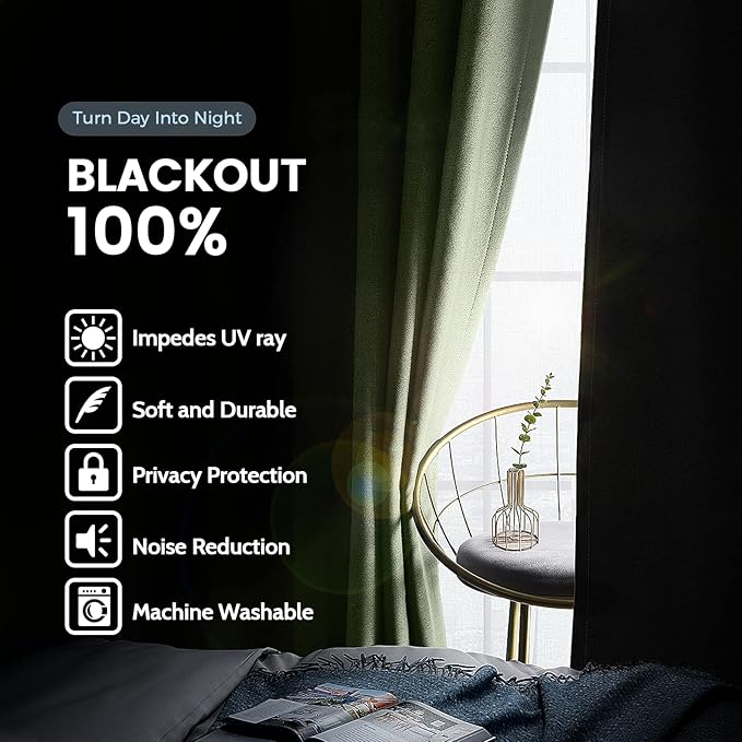 SimpleHome 100% Blackout Curtains