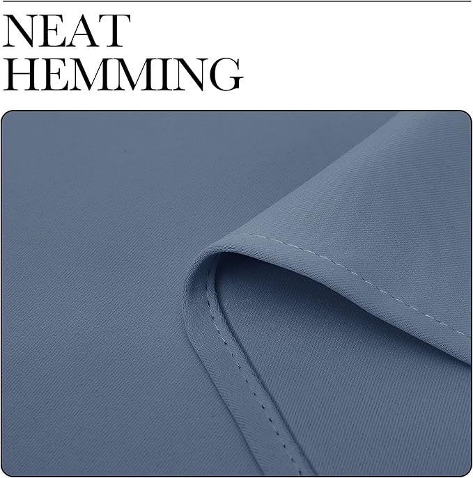 NICETOWN Kitchen Curtains with Grommet Top, Privacy & Room Darkening Thermal Insulated Draperies for Boys Bedroom, Nursery (Stone Blue, 34" Wide by 54" Long, Set of 2)