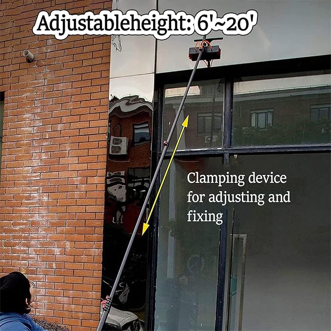 Water Fed Telescopic Brush,Extendable Solar Panel Roof Cleaning Tools,Photovoltaic Panel Cleaning,Conservatory Roof Cleaner,for Photovoltaic Panel Cleaning 35cm-6m/20FT