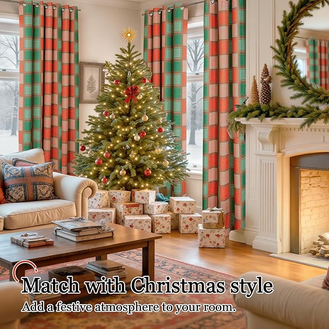 Lajode Plaid Curtains Gingham Patterned