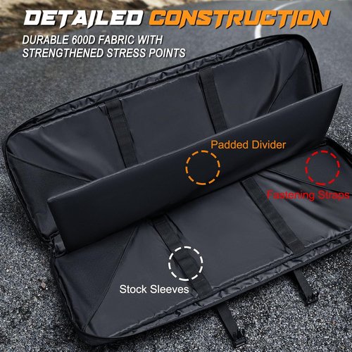 DULCE DOM Tactical Soft Padded Double Rifle Case - Heavy-Duty Backpack for 2 Rifles & Pistols | 36-48 Inch