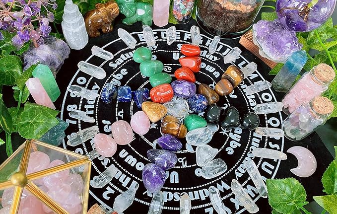 QINJIEJIE Black Obsidian Crystals Polished Stones Bulk 0.6-1" Natural Stone Tumbled Reiki Healing Crystal for Succulents Plants Vase Filler Decoration Bulk 0.45 LBS