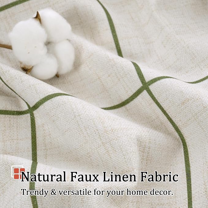 Lajode Plaid Curtains Pattern Printed 90 Inches Long
