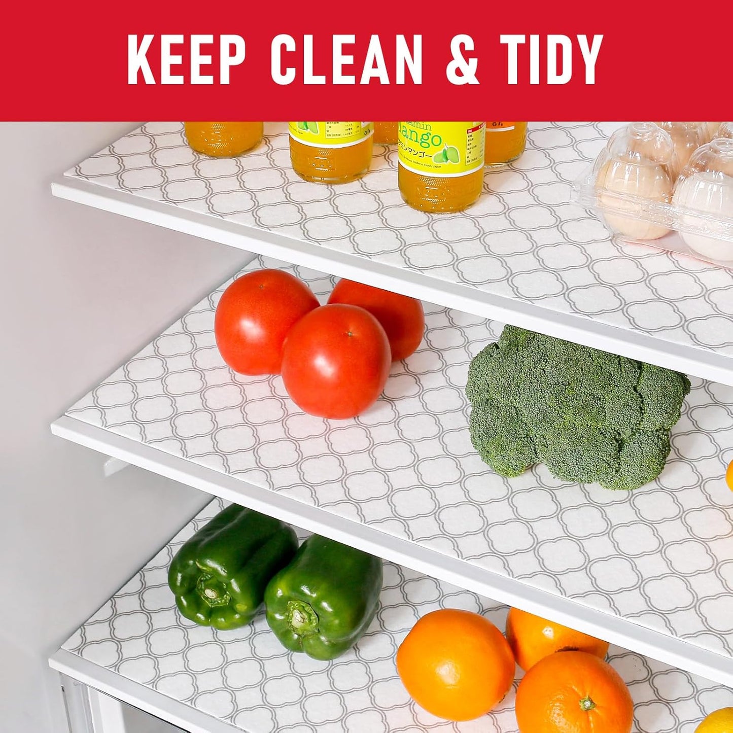 Cooyes Felt Shelf Liners for Drawer & Kitchen Cabinet, 12 Pack, 12" × 24 ", Non Slip Fridge Liners Machine Washable, Breathable Refrigerator Mats for Glass Shelves, Keep Produce Fresh Longer