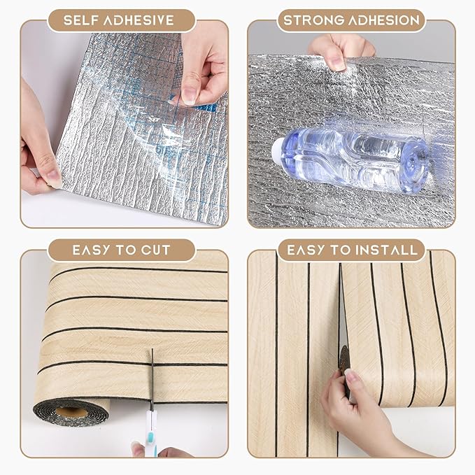 VEELIKE White Oak Wood Wall Panels Peel and Stick Foam Slat Wall Panel