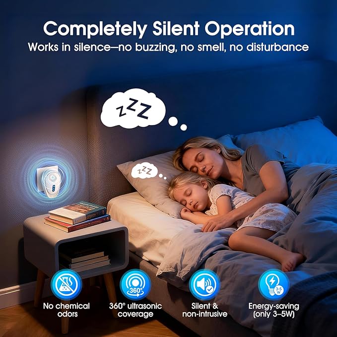2026 Fooxem Upgraded Ultrasonic Pest Repellent 6 Packs, Mouse Traps Repellent Plug in, 3 Modes, Pest Control, for Mouse, Rodent, Roach, Bugs, Mice, Spider, Ant, Mosquito, Indoor Repeller for Home