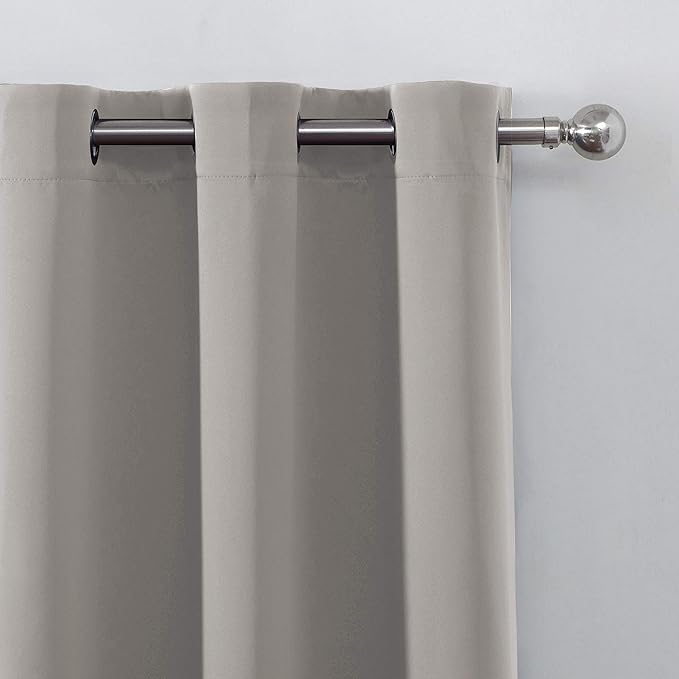 LEMOMO Light Beige Thermal Blackout Curtains/52 x 95 Inch/Set of 2 Panels Room