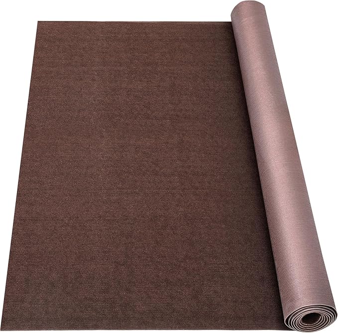 Marine Carpet,6 FT x 23 FT Brown Indoor Outdoor Carpet 0.2" Thick Boat Carpet with Water-Proof TPE Backing, Non-Slide Outdoor Marine Carpet Roll for Home, Patio, Porch, Deck