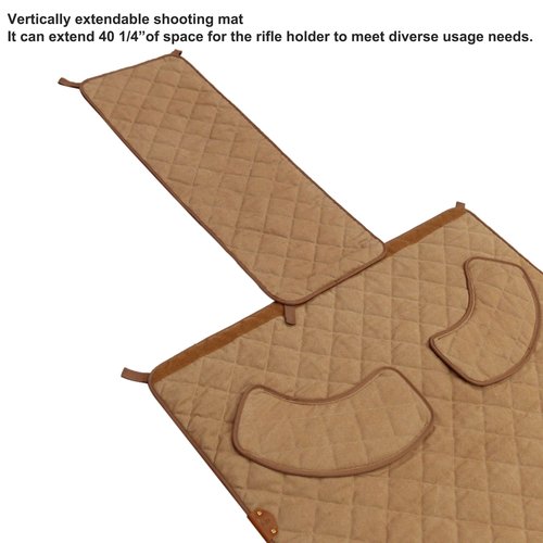 WAYNE'S DOG Padded Canvas Shooting Mat, 91"x41" Extra Large Rollout Mat Prone for Range Shooting Hunting (Brown)
